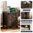 24'' Tall Farmhouse End Table With Charging Station, Wood Nightstand With Adjustable Shelf, Built-in Outlets-1543640920