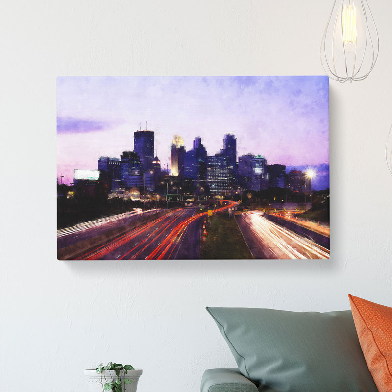Minneapolis Skyline At Dusk - Wrapped Canvas, 50cm H x 76cm W x 3cm D