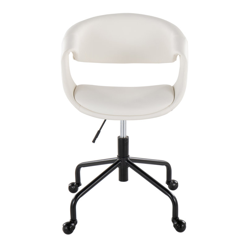 Arshad Upholstered 4-Star Task Chair, Black, White