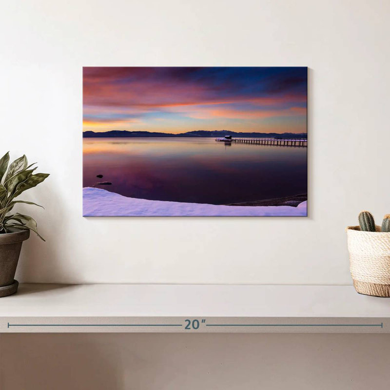 Alvord, mauve, lac Tahoe, lever de soleil d'hiver, H 8 po x l 12 po