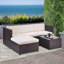 Rattan Garden Wicker Furniture Patio Sofa Set With Glass Coffee Table-879659023-884477814