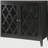 Black display table with internal shelf