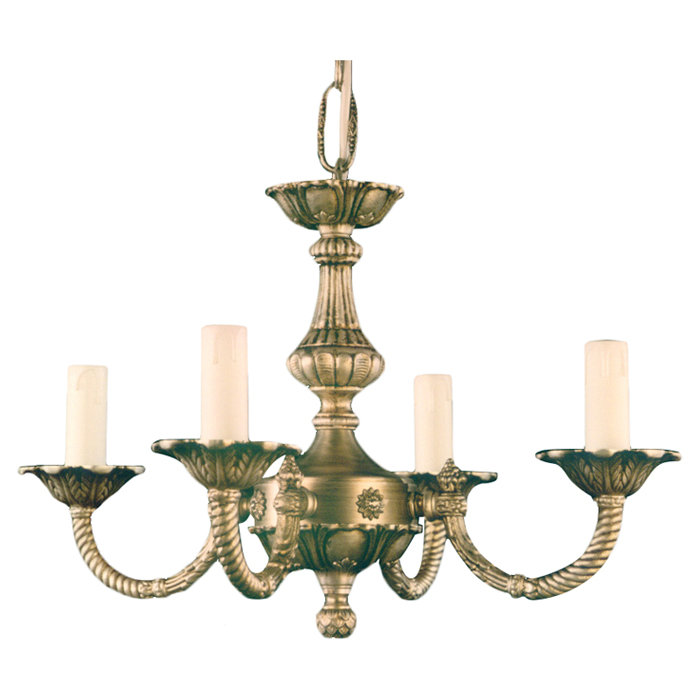 Cowie 4 - Light Candle Style Chandelier, Antique Silver