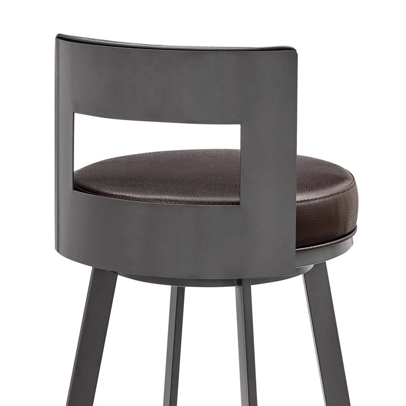 Tabouret de comptoir pivotant moderne avec confort rembourré, Brown/Black