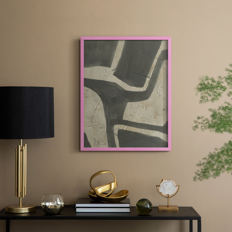 «Casse-tête II», reproduction encadrée - bois massif, H 11 po x l 9 po, Rose