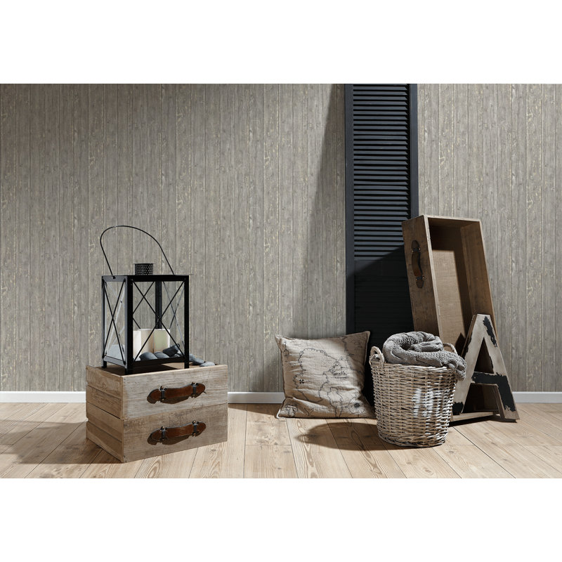 Dallin 10.05m x 53cm Textured Matte Paste the Wall Wallpaper Roll, Brown