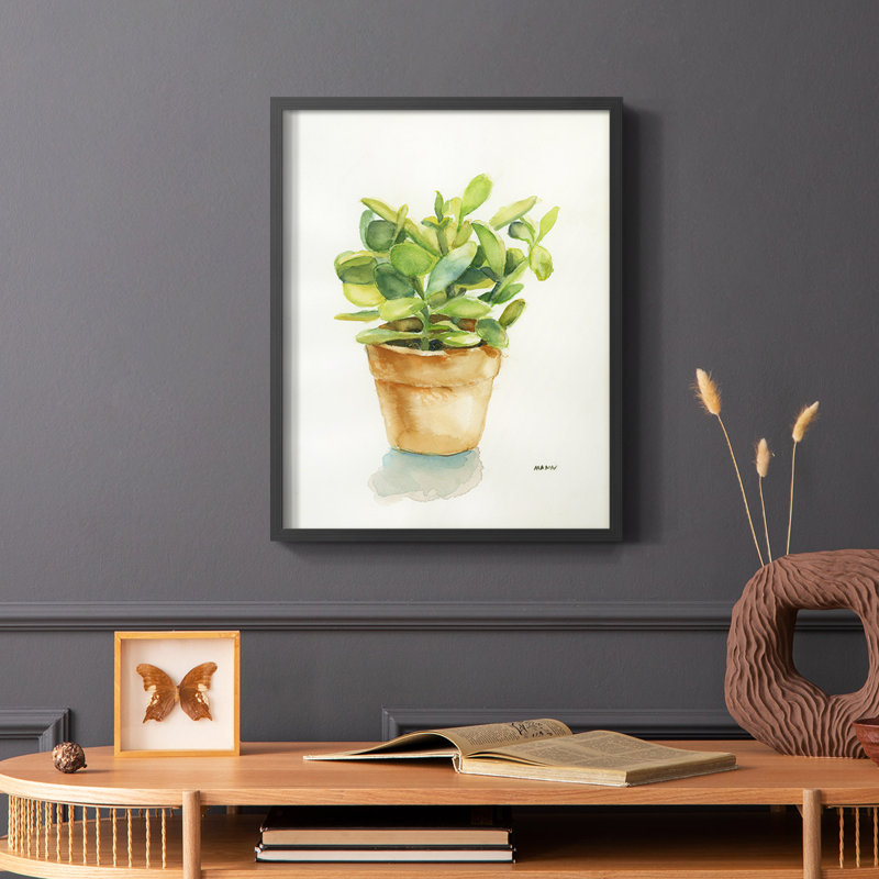 «Succulent I», reproduction encadrée - bois massif, Noir, H 28 po x l 22 po