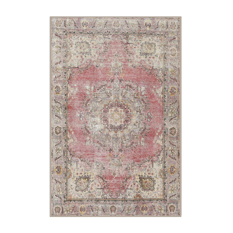 Tapis oriental rouge / gris / brun, Rectangle 6 pi x 9 pi