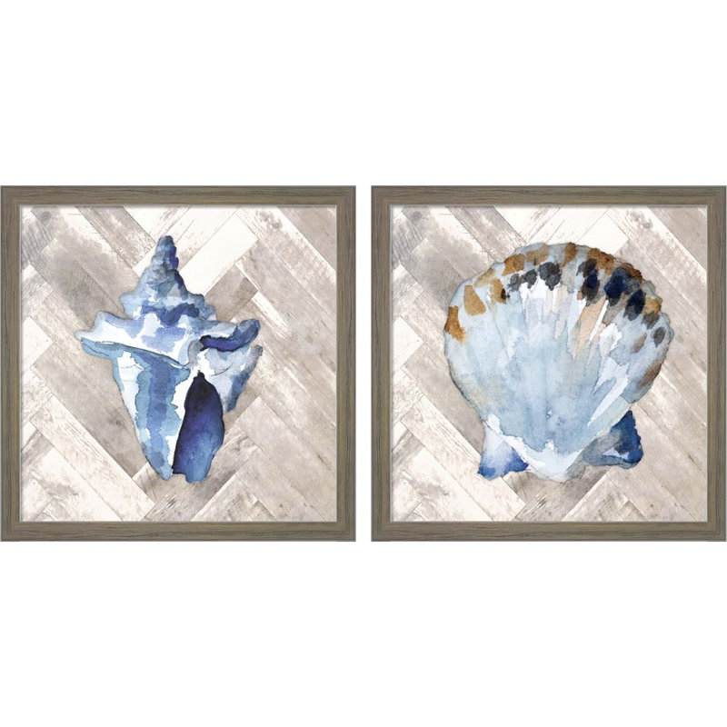 «Modern Coastal» par Lanie Loreth, art encadré (ensemble de 2)