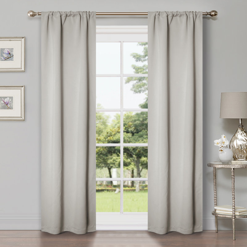 Paire de rideaux obscurcissant avec œillets Millendon, Chrome chrome, L 26 po x L 84 po