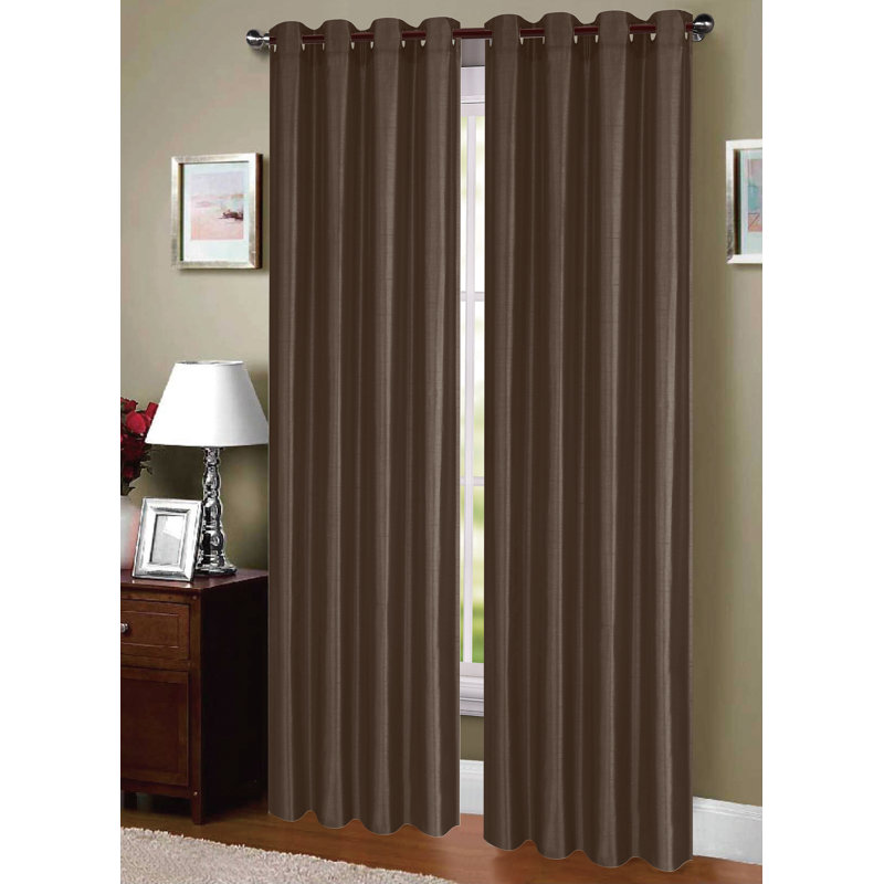 Ahura Sheer Curtain Single Panel, Brown
