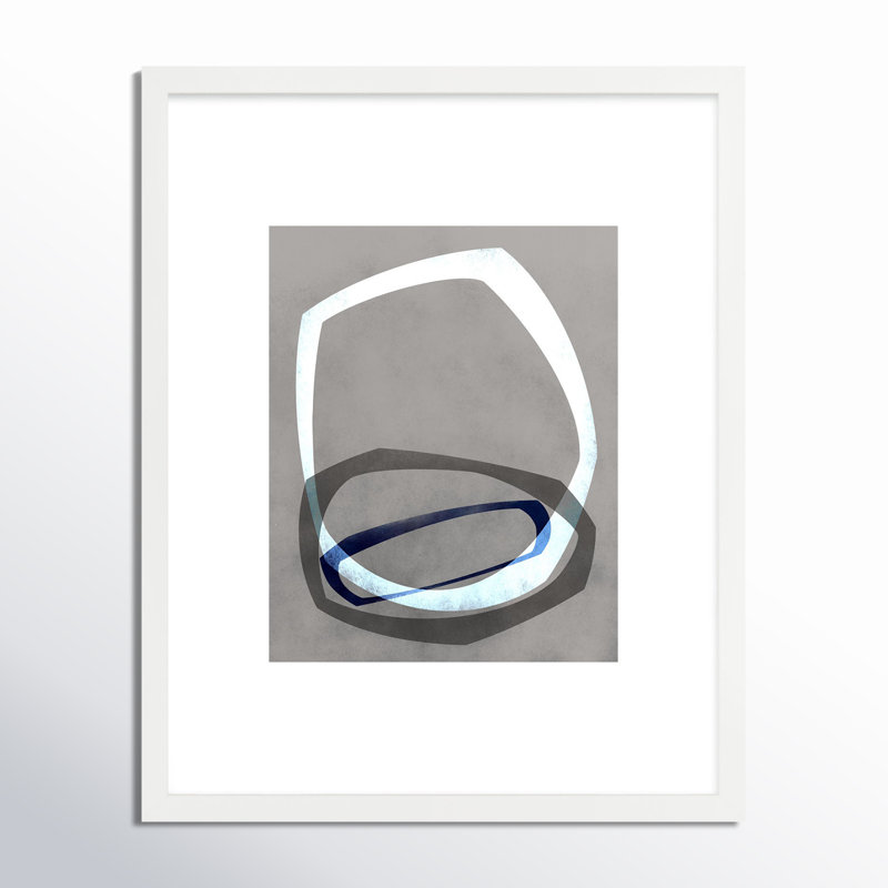 «Dillion 4» par Jacques Pilon - peinture encadrée, Blanc, H 20 po x l 16 po