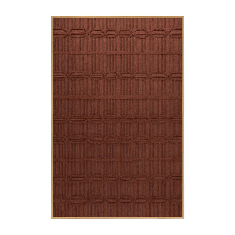 Machine Washable Trellis Brown Area Rug, Rectangle 5' x 7'