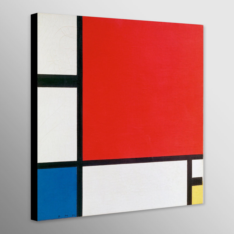 Composition II In Red, Blue, And Yellow by Piet Mondrian - Wrapped Canvas Art Prints, 30 cm H x 30 cm W