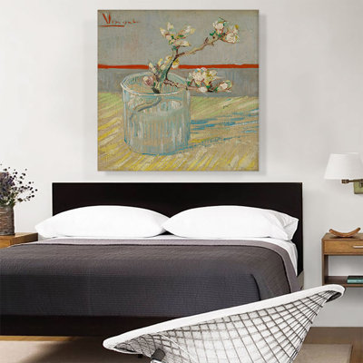 " Sprig of Flowering Almond in a Glass 1888 " by Vincent Van Gogh Oil Painting