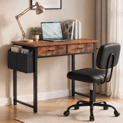 Ensemble de mobilier de bureau à domicile, bureau d'ordinateur 32 po et ensemble de chaises de travail ajustables en similicuir