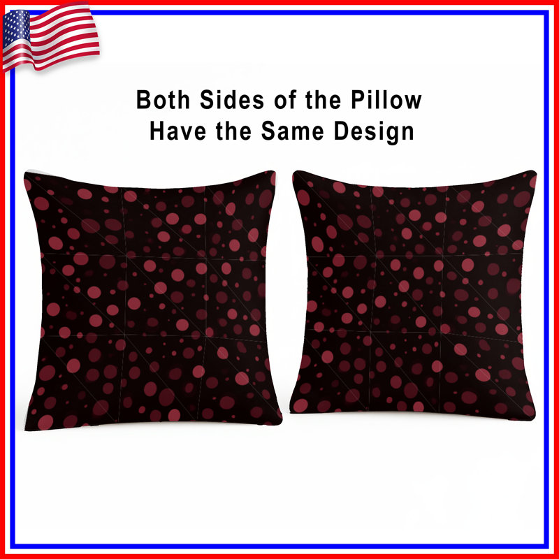 Polka Throw Pillow, Pattern Double Sided Pillows, 16 x 16 inches