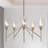Adelgunde 5-Light Gold Dimmable Sputnik Clear Glass Chandelier with 4 Rods for Height Adjustable