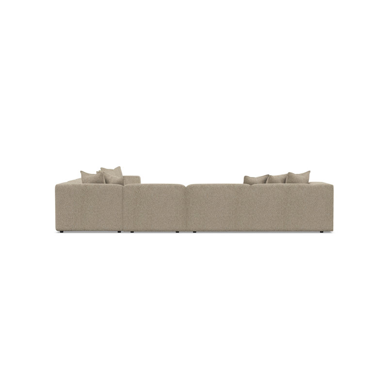 Bliss Sectional, Light Beige Polyester, 28" H x 160.5" W x 160.5" D