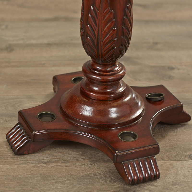 Freestanding Coat Rack with 4 Hooks and Umbrella Holder, Cherry