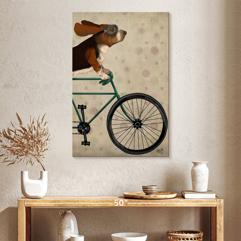 Bramet basset hound à vélo, H 39 po x l 26 po