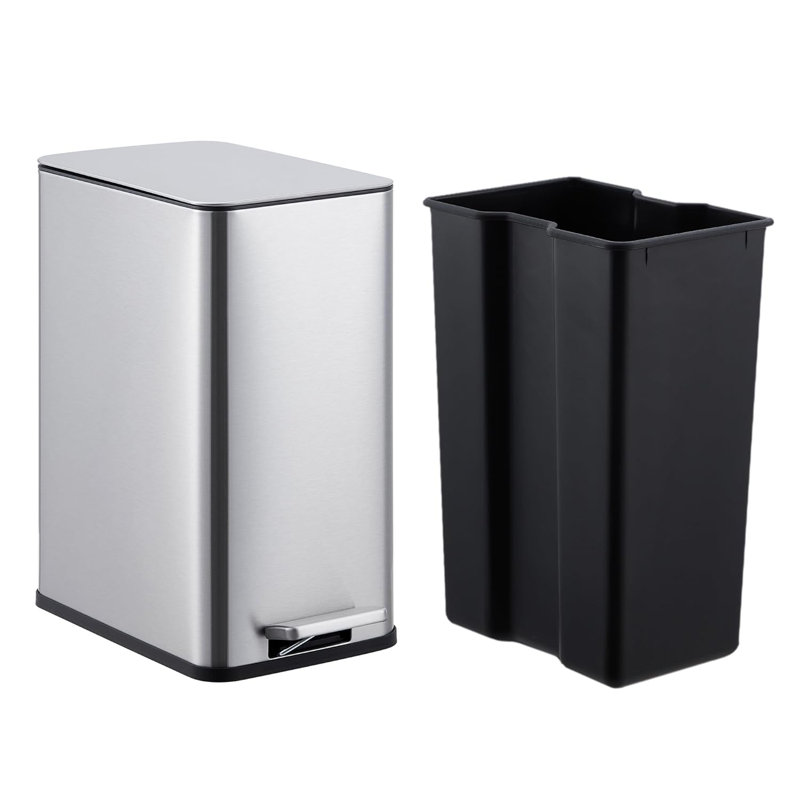 Poubelle de cuisine 2,6 gallons, poubelle en acier inoxydable