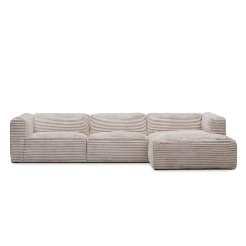 Suzue Corner Sofa, Ivory, Right Hand Facing