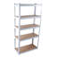 Étagère à 5 niveaux en métal stratifié blanc Support de rangement de garage réglable