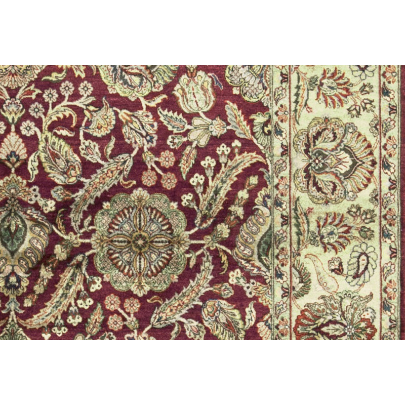 Magnolia Wool Oriental Area Rug in Light Yellow/Red