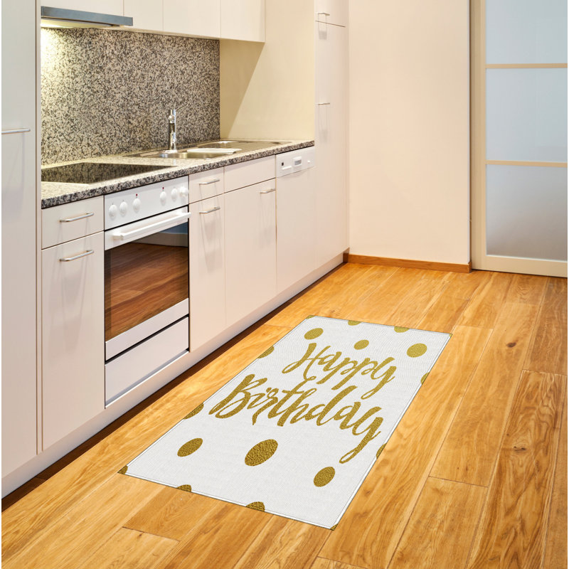 Birthday High Density Long Fiber Poly Threads Decorative Area Rug Carpet, Rectangle 4' x 5'8"