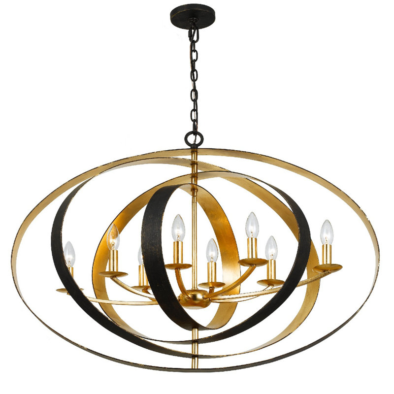 Alph 8 - Light Candle Style Sphere Chandelier