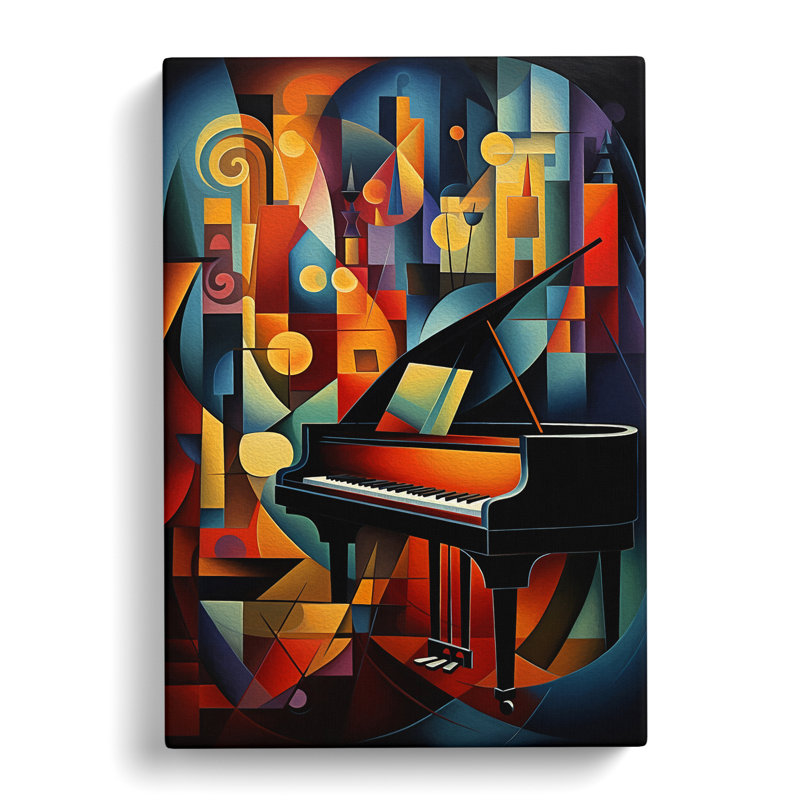 Piano Cubism - Wrapped Canvas, 50cm H x 35cm W x 3cm D