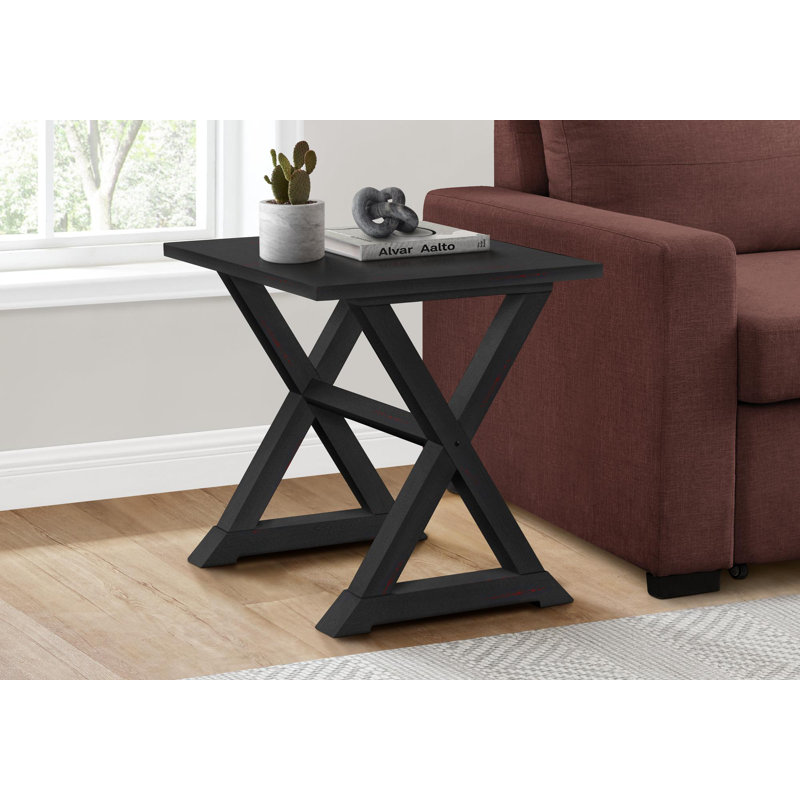 Table d'appoint, bout, table d'appoint, carré, table de chevet, chambre à coucher, lampe, placage noir, transitionnel, Noir