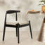 Ensemble de 2 chaises de salle à manger de style Mid-Century avec structure solide et siège tissé à la main-1284580981-1284580979