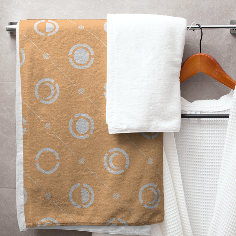 Serviette de bain Classic, Brun clair/gris