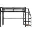 Grand lit mezzanine en métal avec éclairage DEL et configuration de bureau USB-1071115611-1071115612