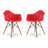 Modholic Eiffel Armchair With Wood Legs, Red (Set Of 2)-424585841-439767447