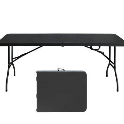 Table pliante portative en plastique pour l'extérieur - 6 pi, forte, occasions de camping noires