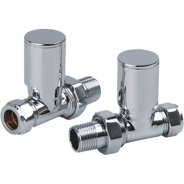 Symple Stuff Chrome STRAIGHT Radiator Valves - Pair | Wayfair.co.uk