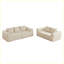 Canapé 2 places minimaliste en velours côtelé beige pour le salon