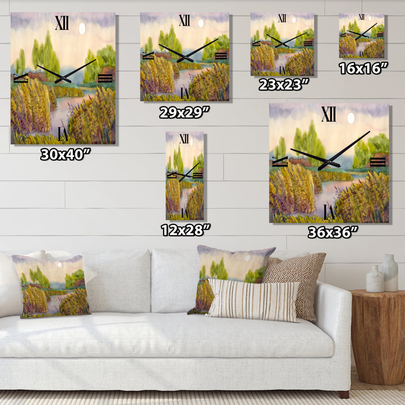 Lake in the Reeds - Horloge murale nautique et côtière, Grand