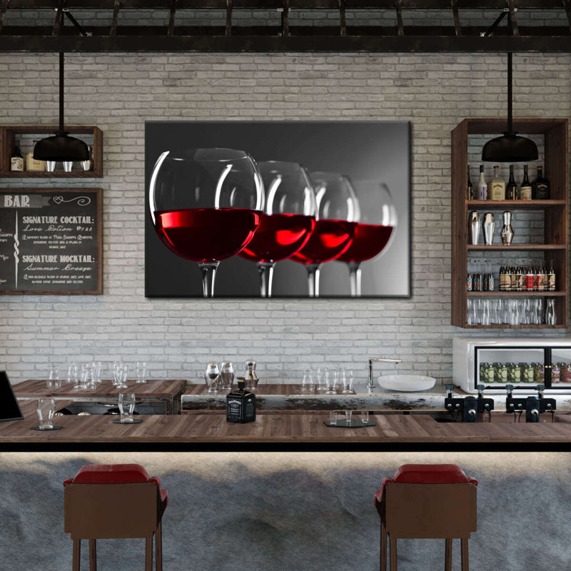 Red Wine Row sur impression sur toile, H 8 po x l 12 po x P 1 po