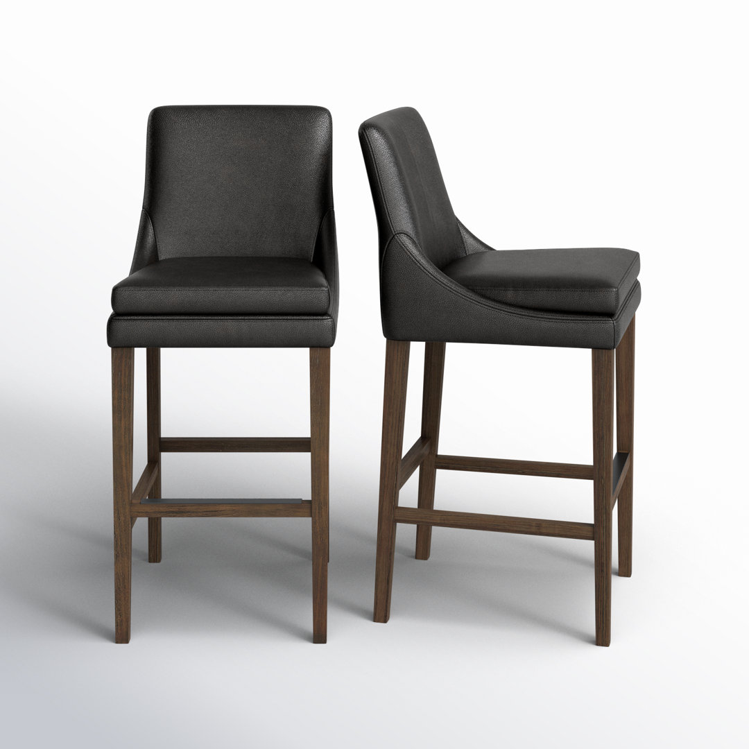 Niara Leather Counter & Bar Stools (Set of 2) Birch Lane™ 