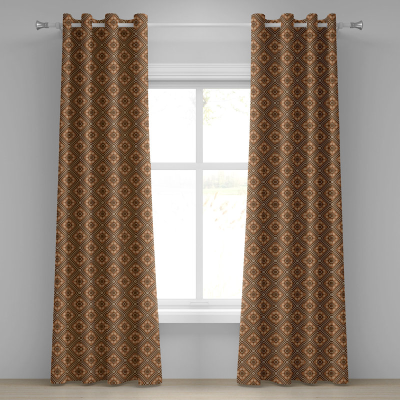 Rideau décoratif à 2 panneaux avec œillets Dakota Fields, 50 po x 84 po, brun pâle / brun, L 50 po x L 108 po
