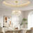 9 - Light Mid-Century Modern Crystal Chandelier Dimmable
