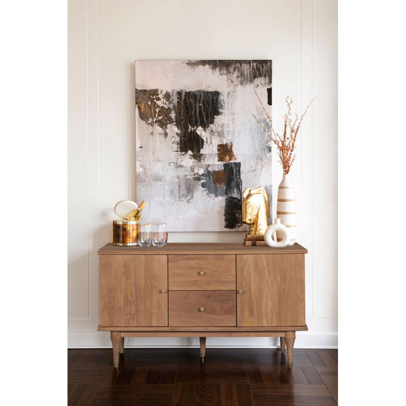 Provence 55" Sideboard in Natural Brown, Natural Brown