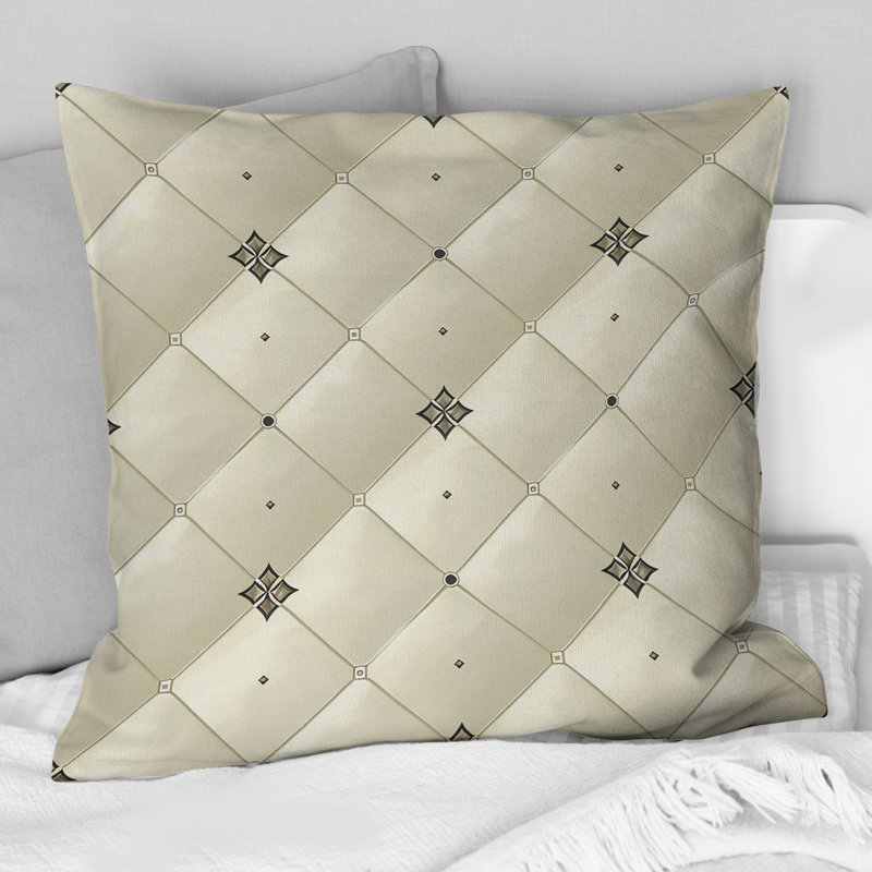 Ivoire blanc moderne Chevron Bliss I - coussin décoratif moderne, H 16 po x l 16 po