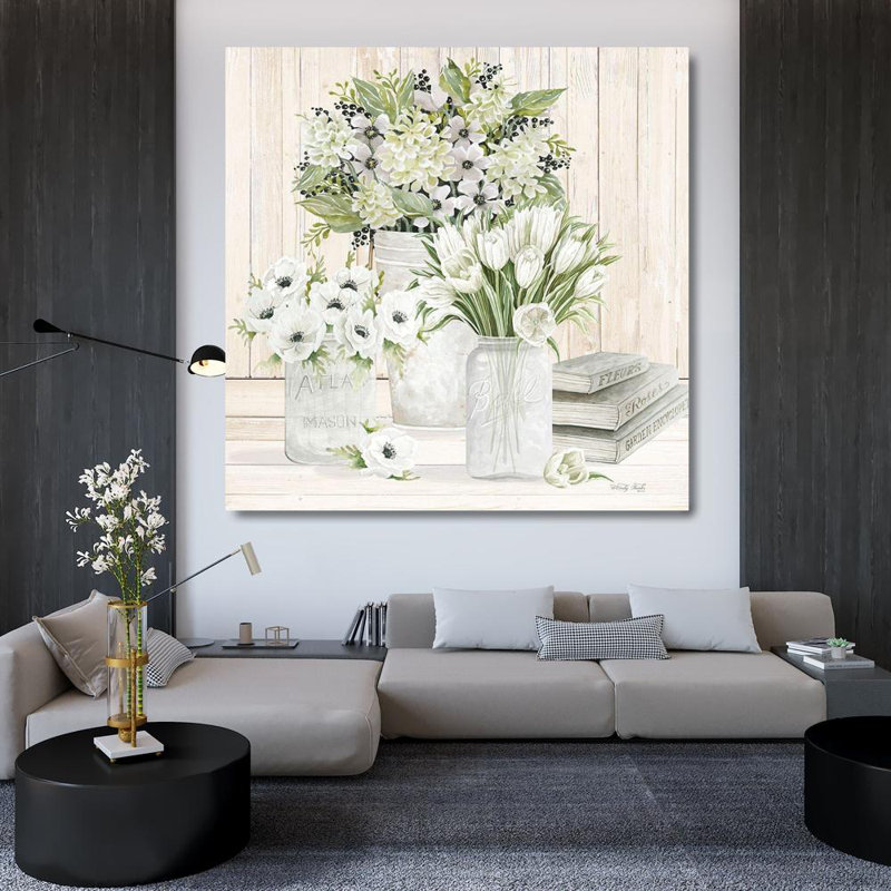 «August Grove® Jacobs, Cindy Gallery», art sur toile tendue: Collection de fleurs blanches, H 36 po x l 36 po