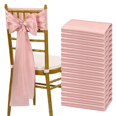 60 Pcs Satin Chair Sashes Bows Universal Chair Cover For Wedding Reception Restaurant Event Decoration Banquet,party,hotel Event Decorations (7 X 108 Inch)