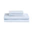 Chambre à coucher avec couette et draps rayés - Gris, bleu marine, bleu pour un style moderne. Traitement en microfibre. Étiquette pour une ambiance décontractée. Convient aux matelas jusqu'à 35 cm d'épaisseur.